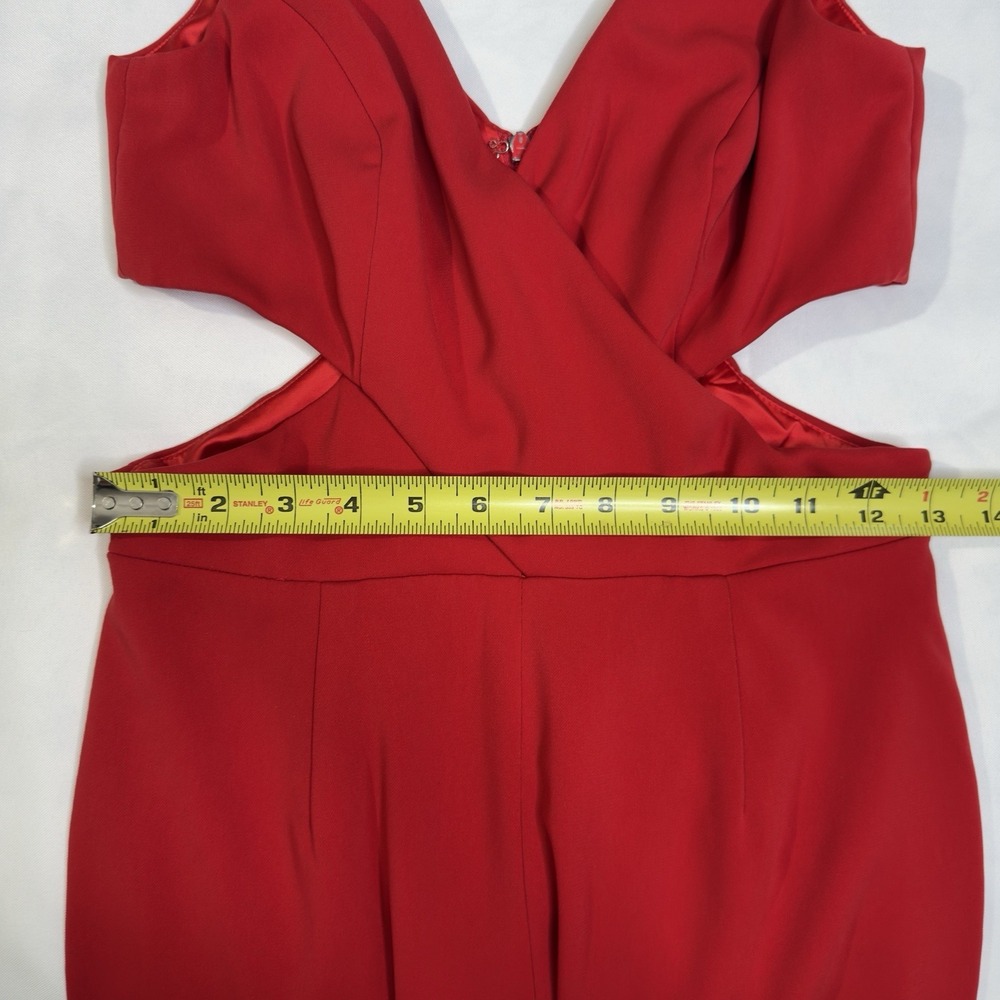 Jay Godfrey Size 2 Red Cut out Wide Leg Jumpsuit Party Formal Going Out - Picture 8 of 15